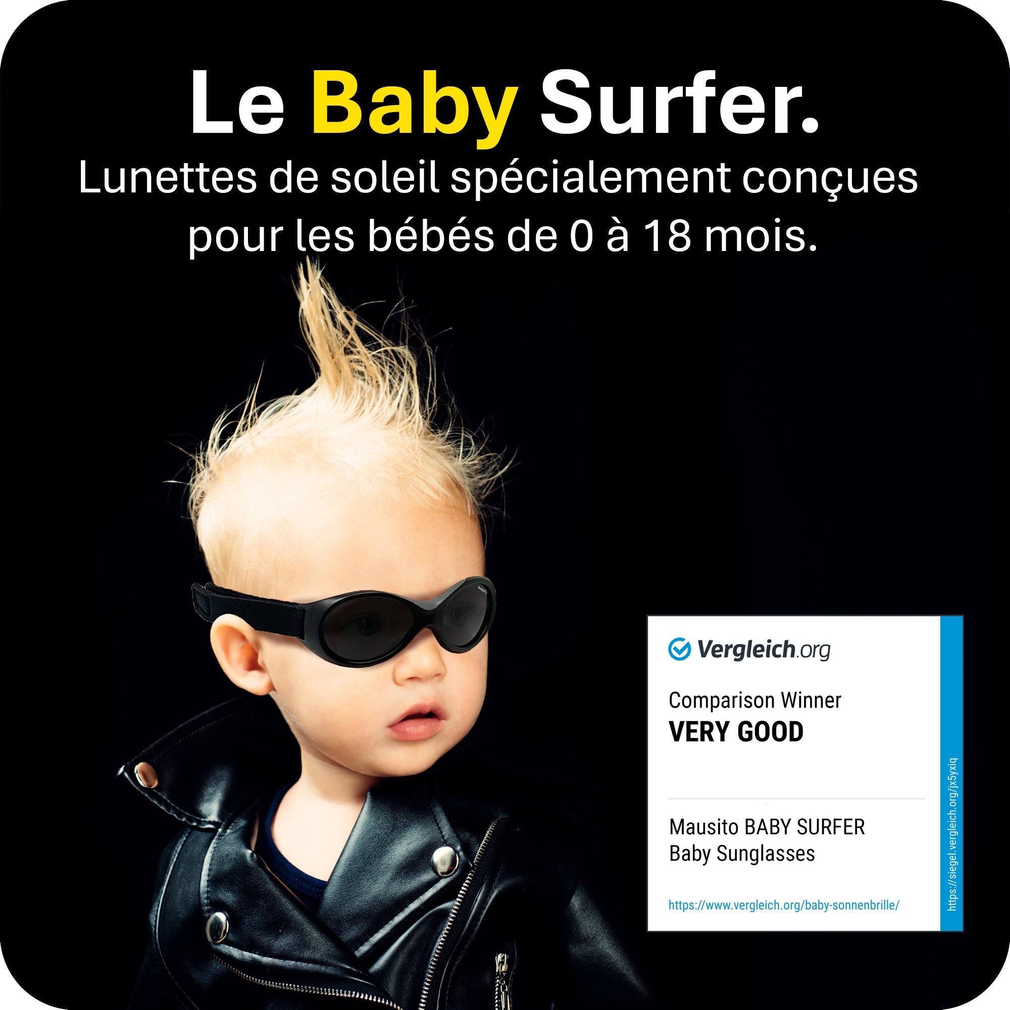 BABY SURFER | 0 - 18 mois - MAUSITO - Kindersonnenbrillen für Jungen und Mädchen