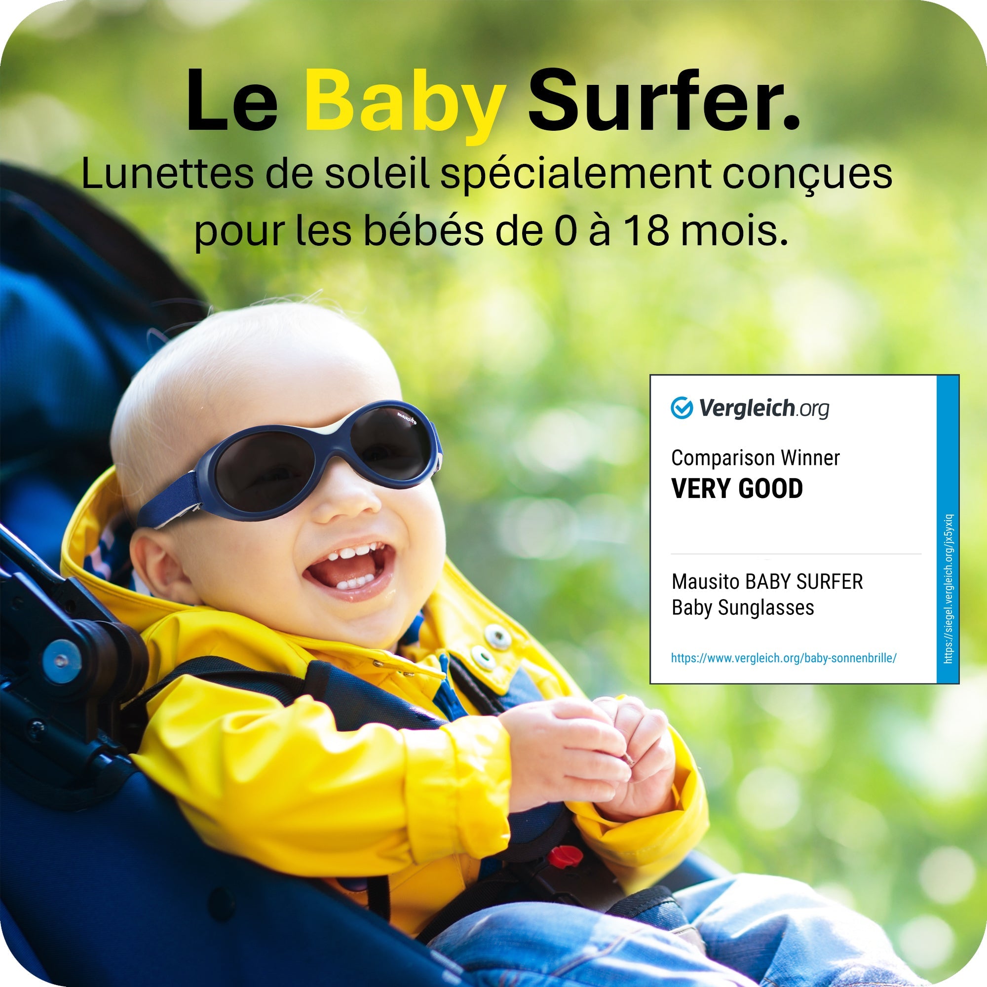 BABY SURFER | 0 - 18 mois - MAUSITO - Kindersonnenbrillen für Jungen und Mädchen