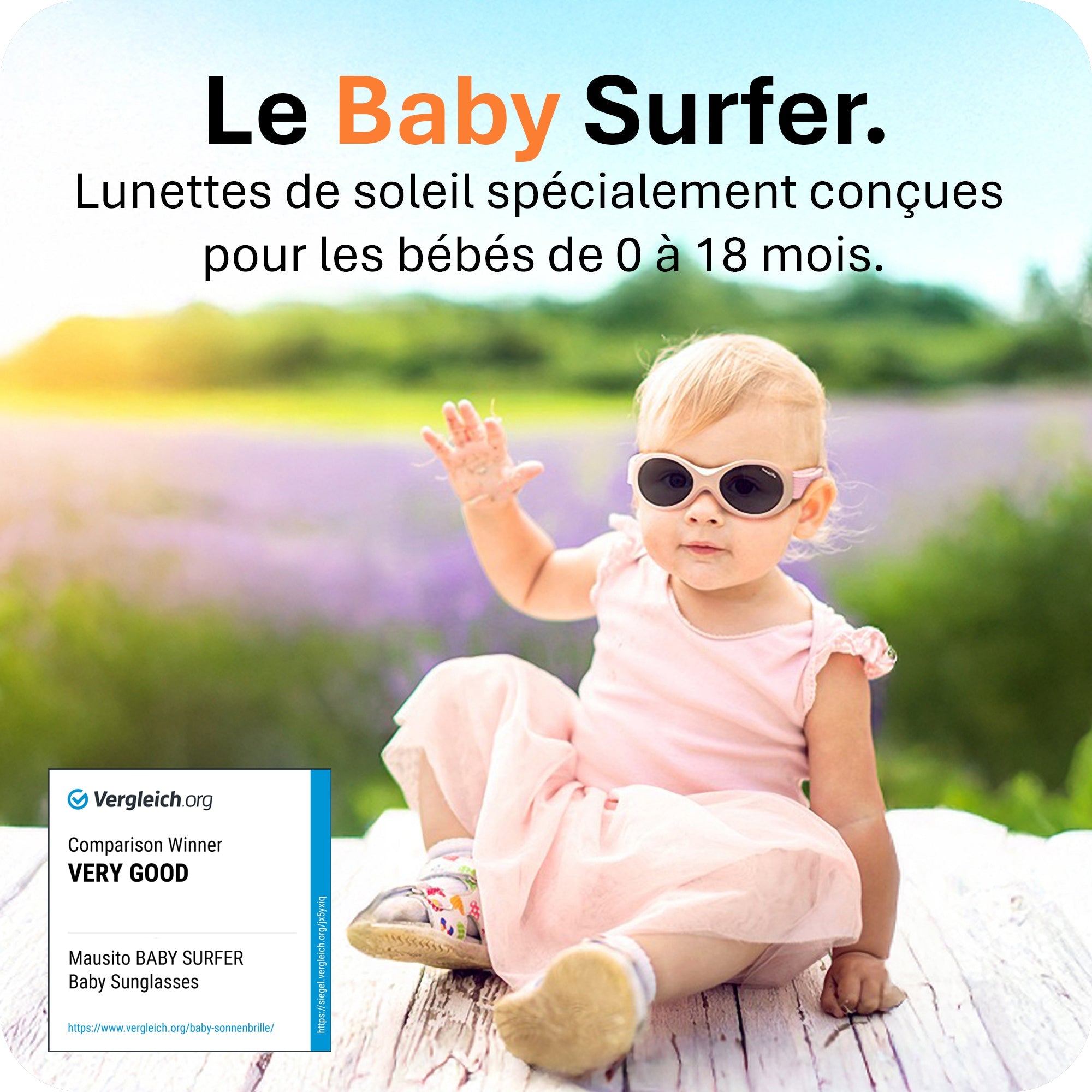 BABY SURFER | 0 - 18 mois - MAUSITO - Kindersonnenbrillen für Jungen und Mädchen
