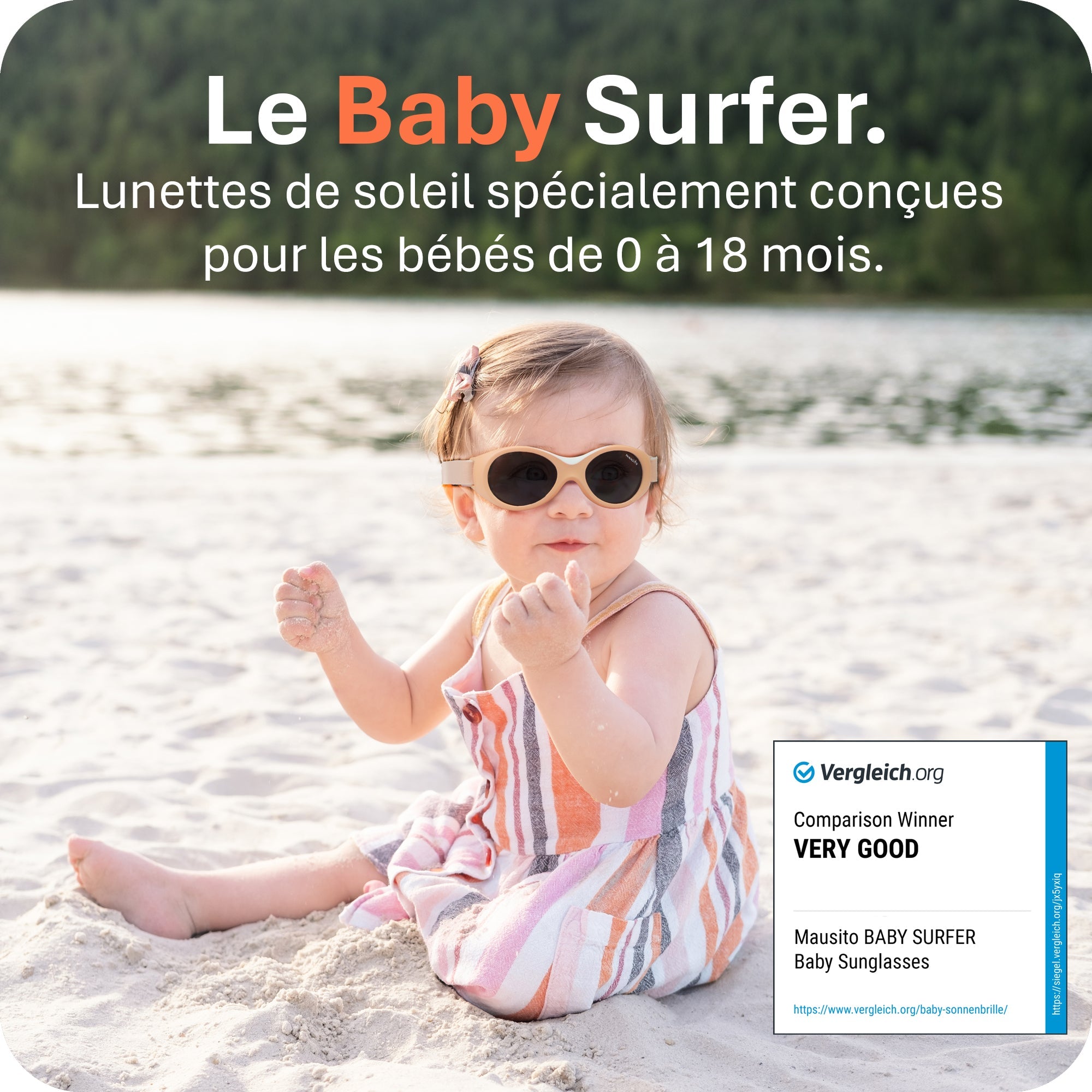 BABY SURFER | 0 - 18 mois - MAUSITO - Kindersonnenbrillen für Jungen und Mädchen