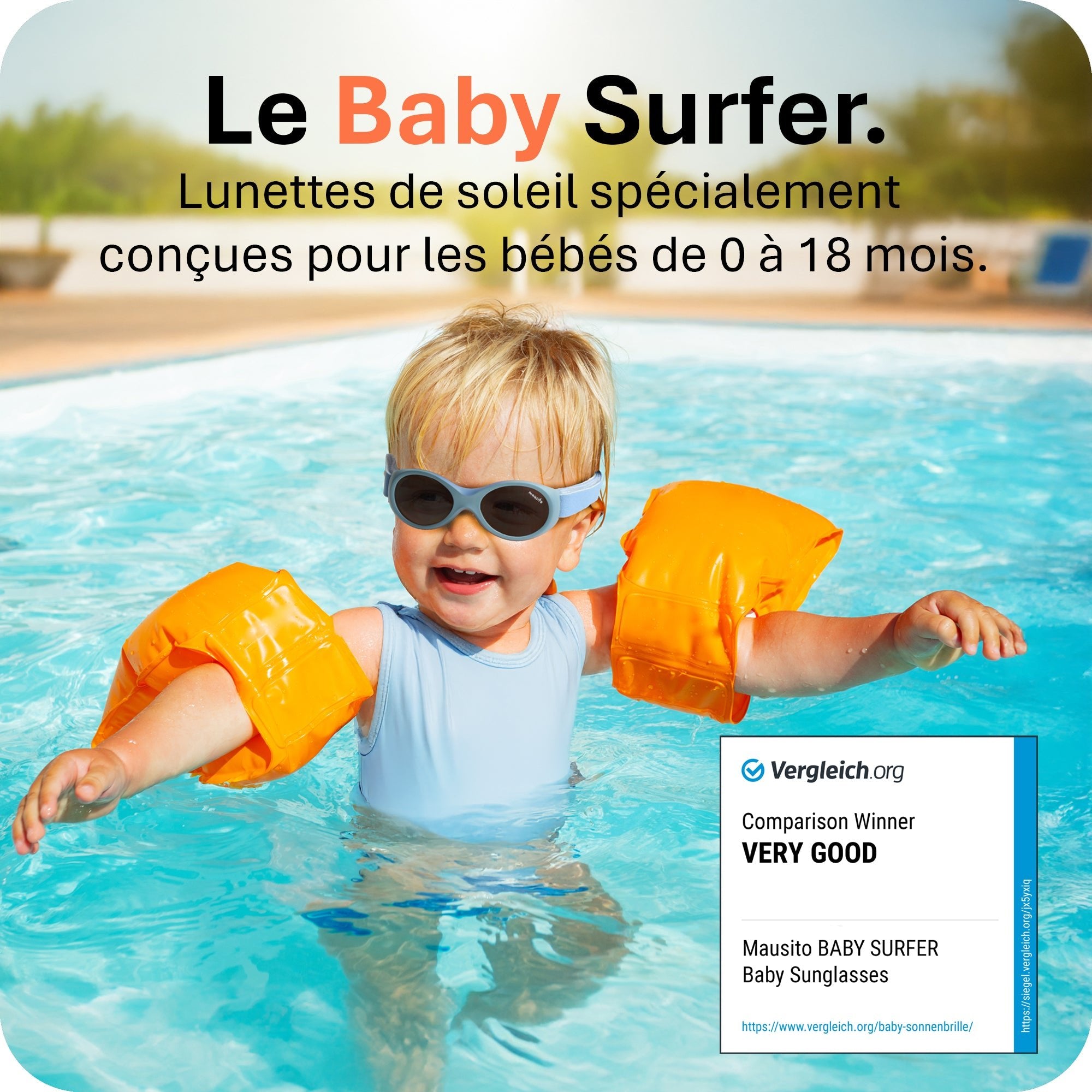 BABY SURFER | 0 - 18 mois - MAUSITO - Kindersonnenbrillen für Jungen und Mädchen