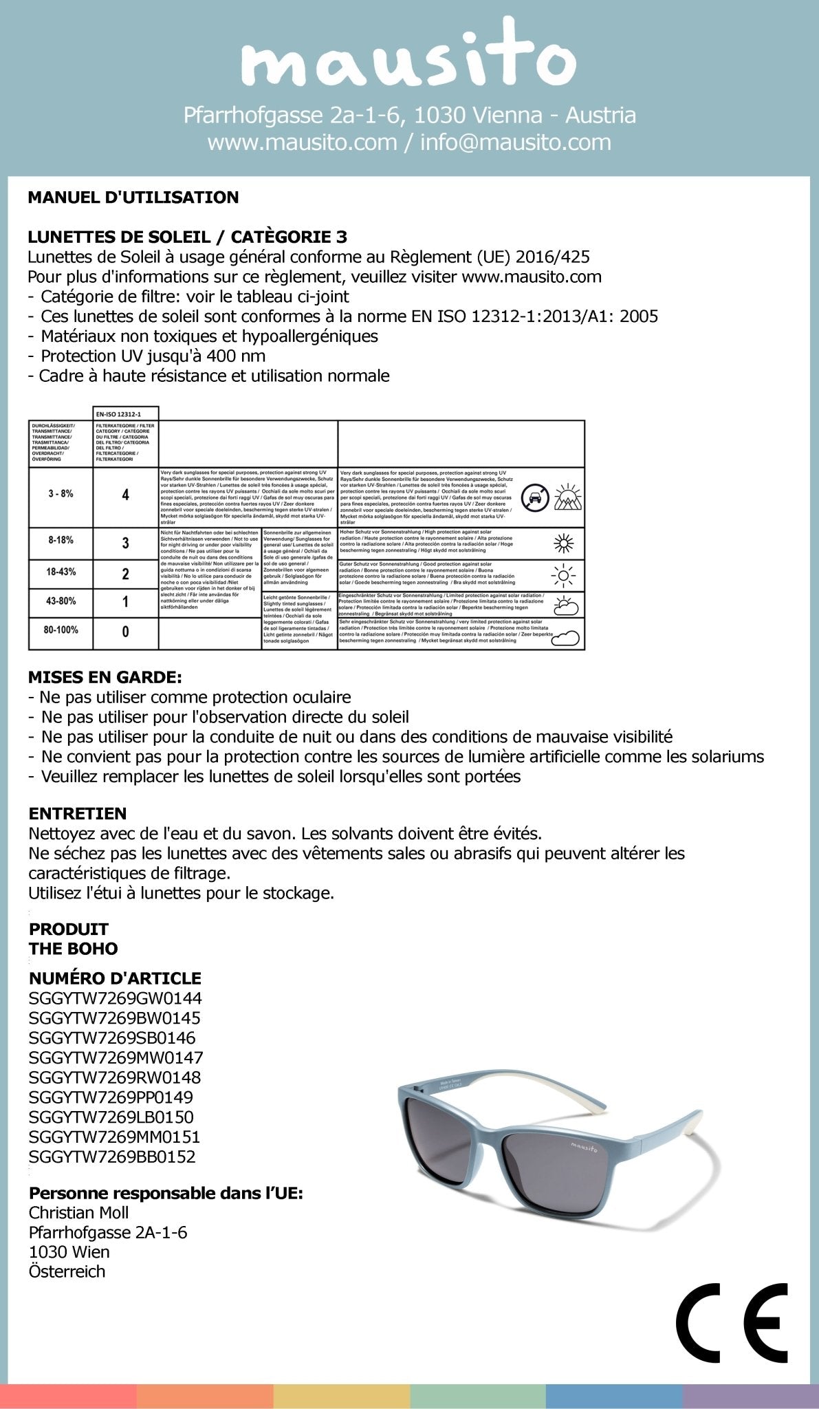 THE BOHO | 3 - 6 ans & 6 - 10 ans - MAUSITO - Kindersonnenbrillen für Jungen und Mädchen