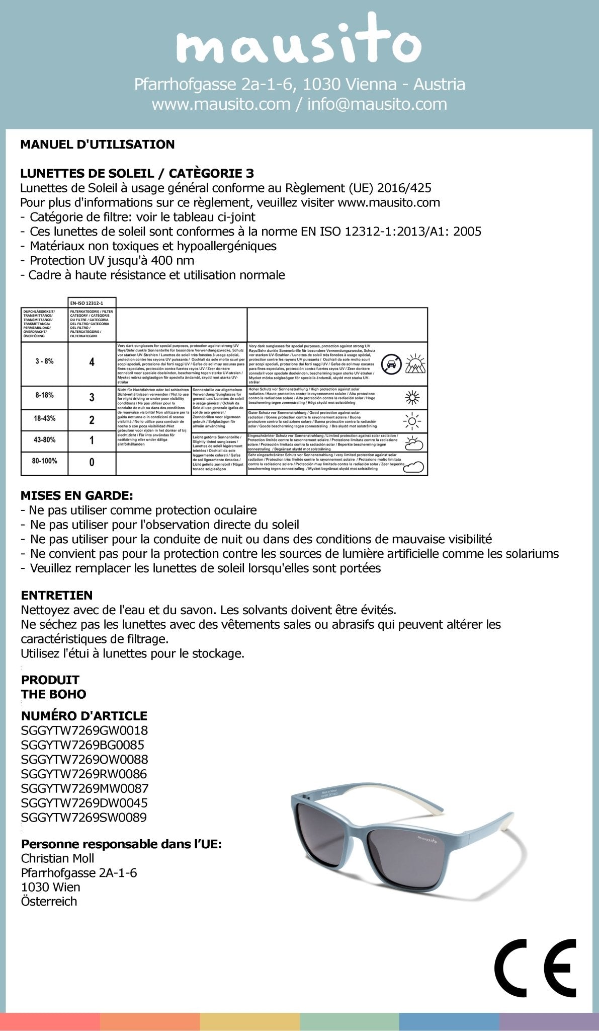 THE BOHO | 3 - 6 ans & 6 - 10 ans - MAUSITO - Kindersonnenbrillen für Jungen und Mädchen