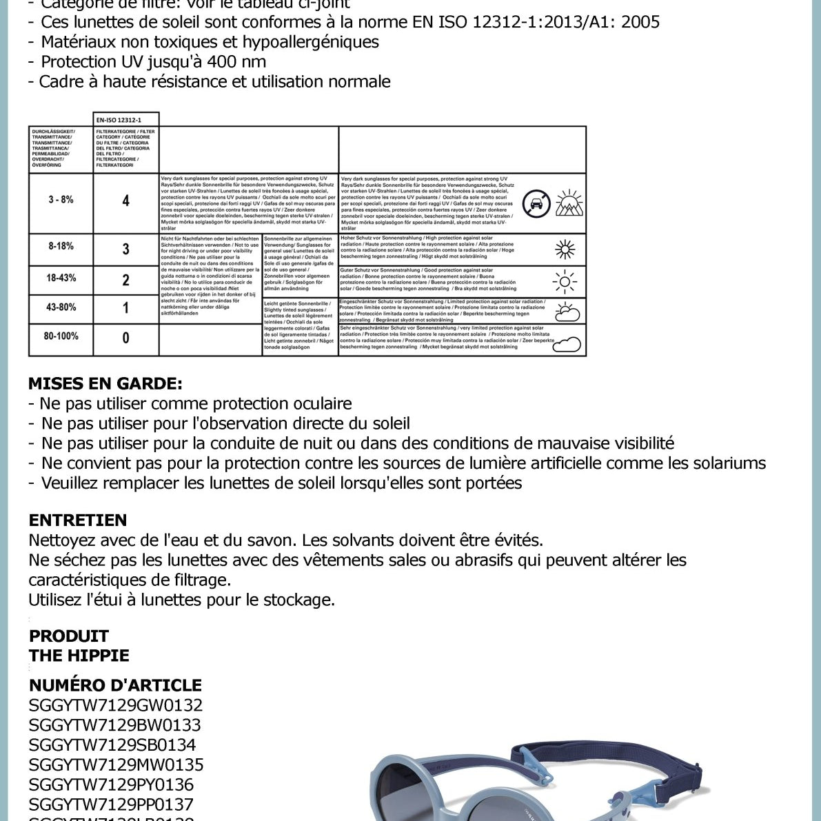 THE HIPPIE | 6 - 24 mois & 2 - 5 ans - MAUSITO - Kindersonnenbrillen für Jungen und Mädchen