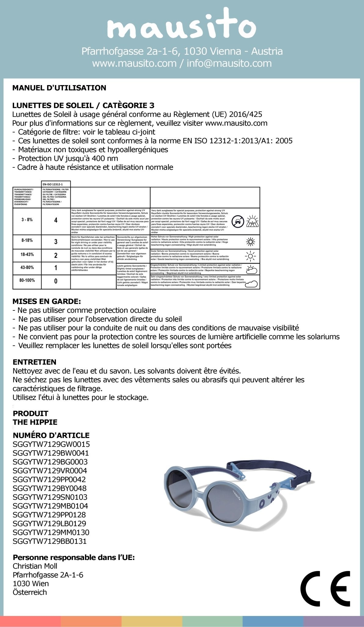 THE HIPPIE | 6 - 24 mois & 2 - 5 ans - MAUSITO - Kindersonnenbrillen für Jungen und Mädchen