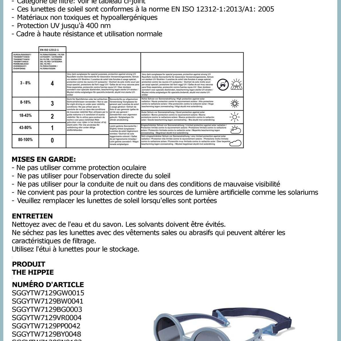 THE HIPPIE | 6 - 24 mois & 2 - 5 ans - MAUSITO - Kindersonnenbrillen für Jungen und Mädchen