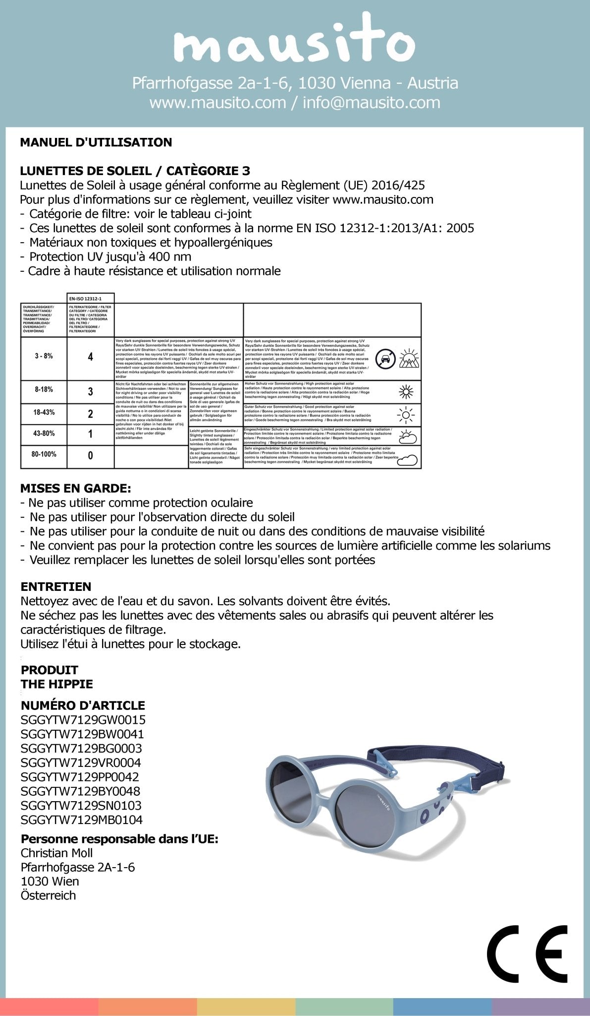 THE HIPPIE | 6 - 24 mois & 2 - 5 ans - MAUSITO - Kindersonnenbrillen für Jungen und Mädchen