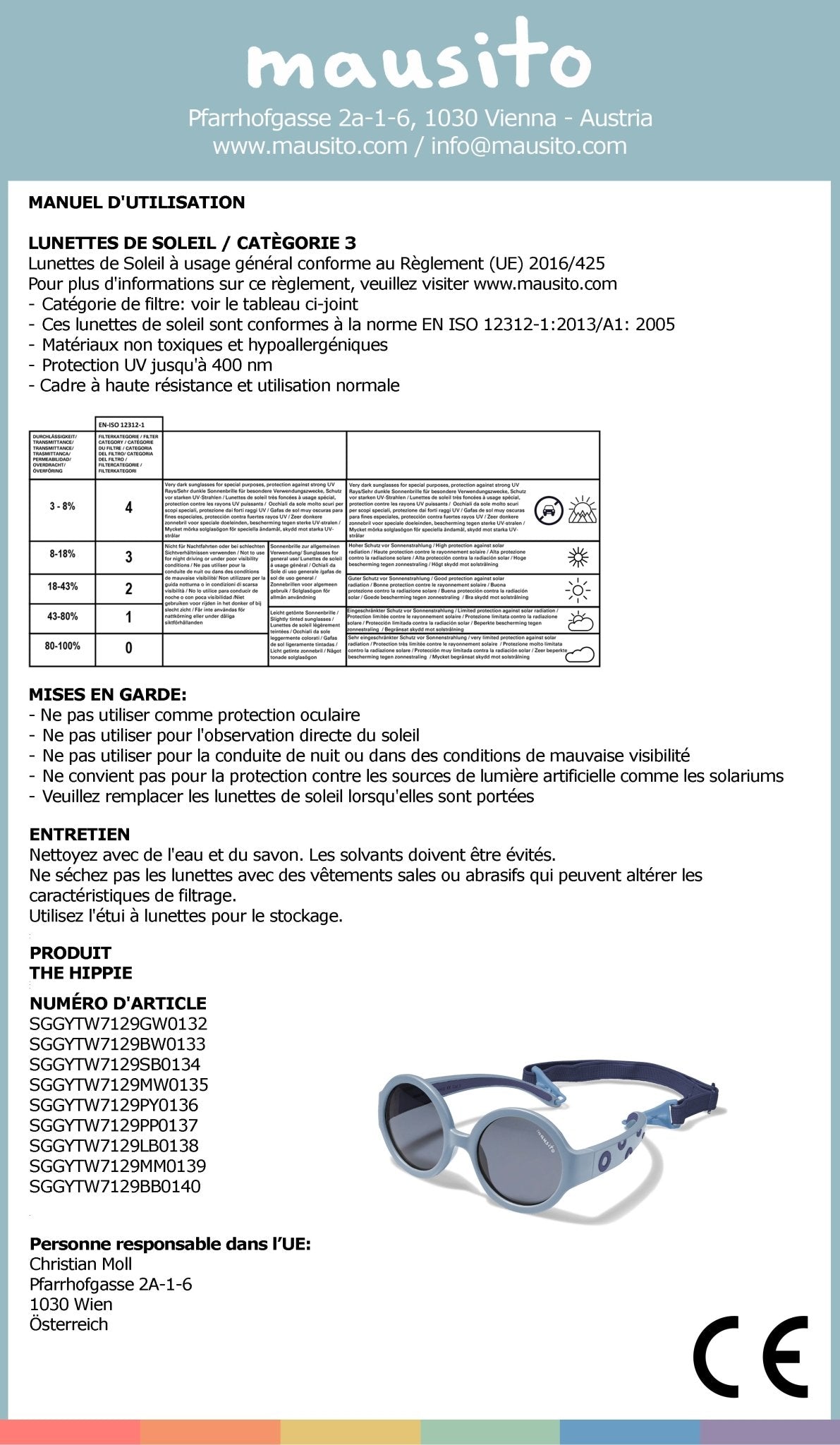 THE HIPPIE | 6 - 24 mois & 2 - 5 ans - MAUSITO - Kindersonnenbrillen für Jungen und Mädchen