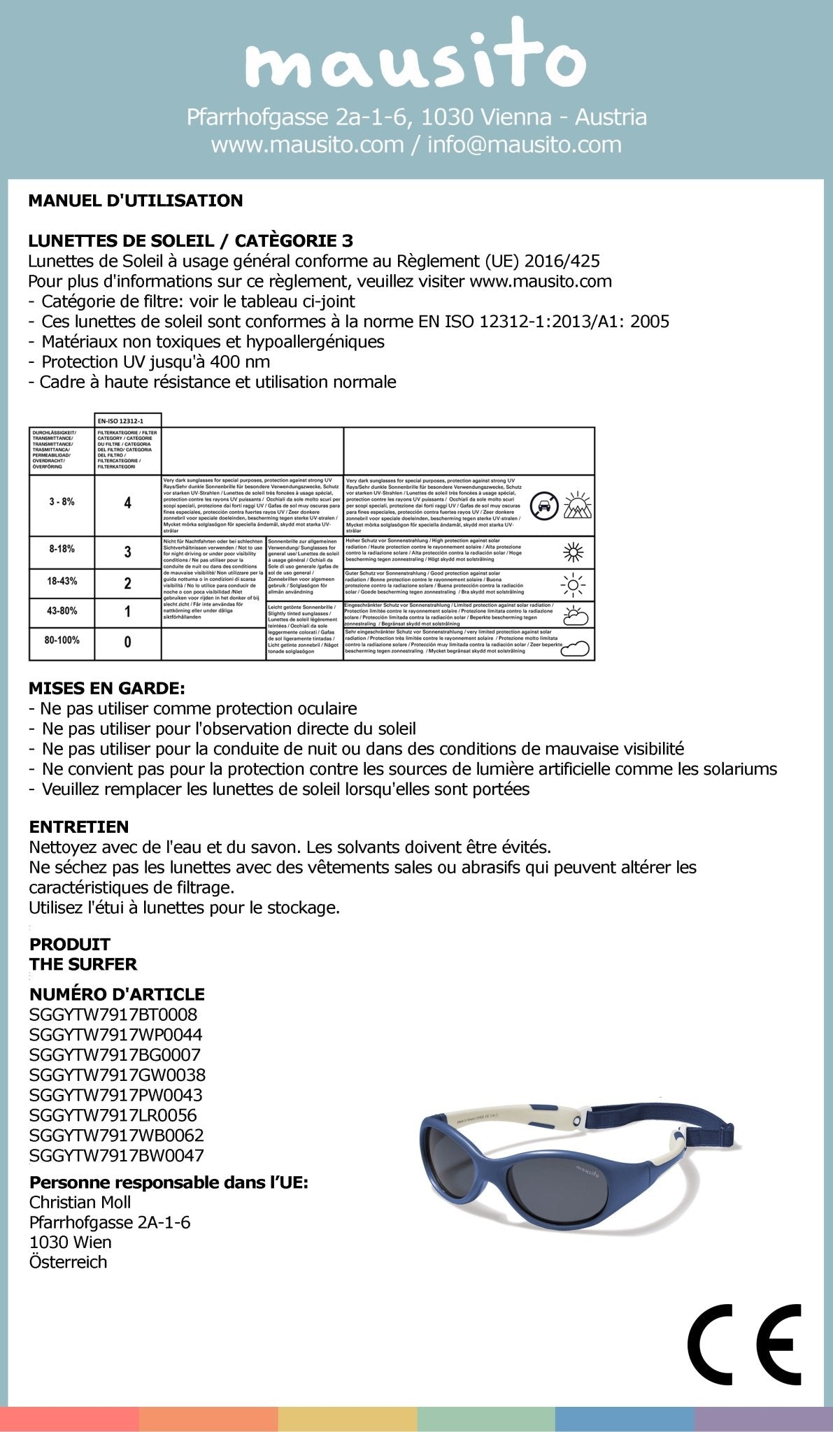 THE SURFER | 2 - 4 ans & 5 - 8 ans - MAUSITO - Kindersonnenbrillen für Jungen und Mädchen