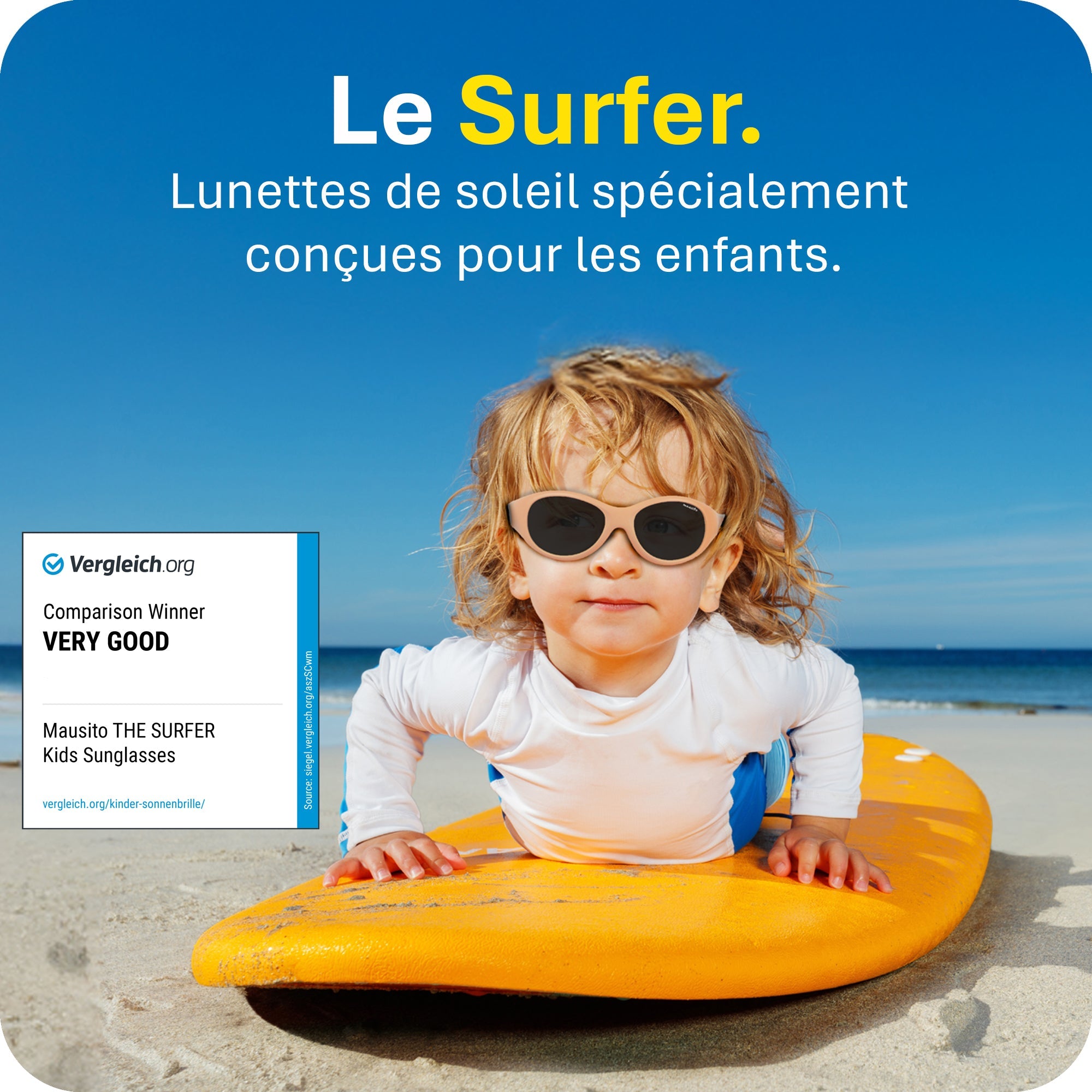 THE SURFER | 2 - 4 ans & 5 - 8 ans - MAUSITO - Kindersonnenbrillen für Jungen und Mädchen