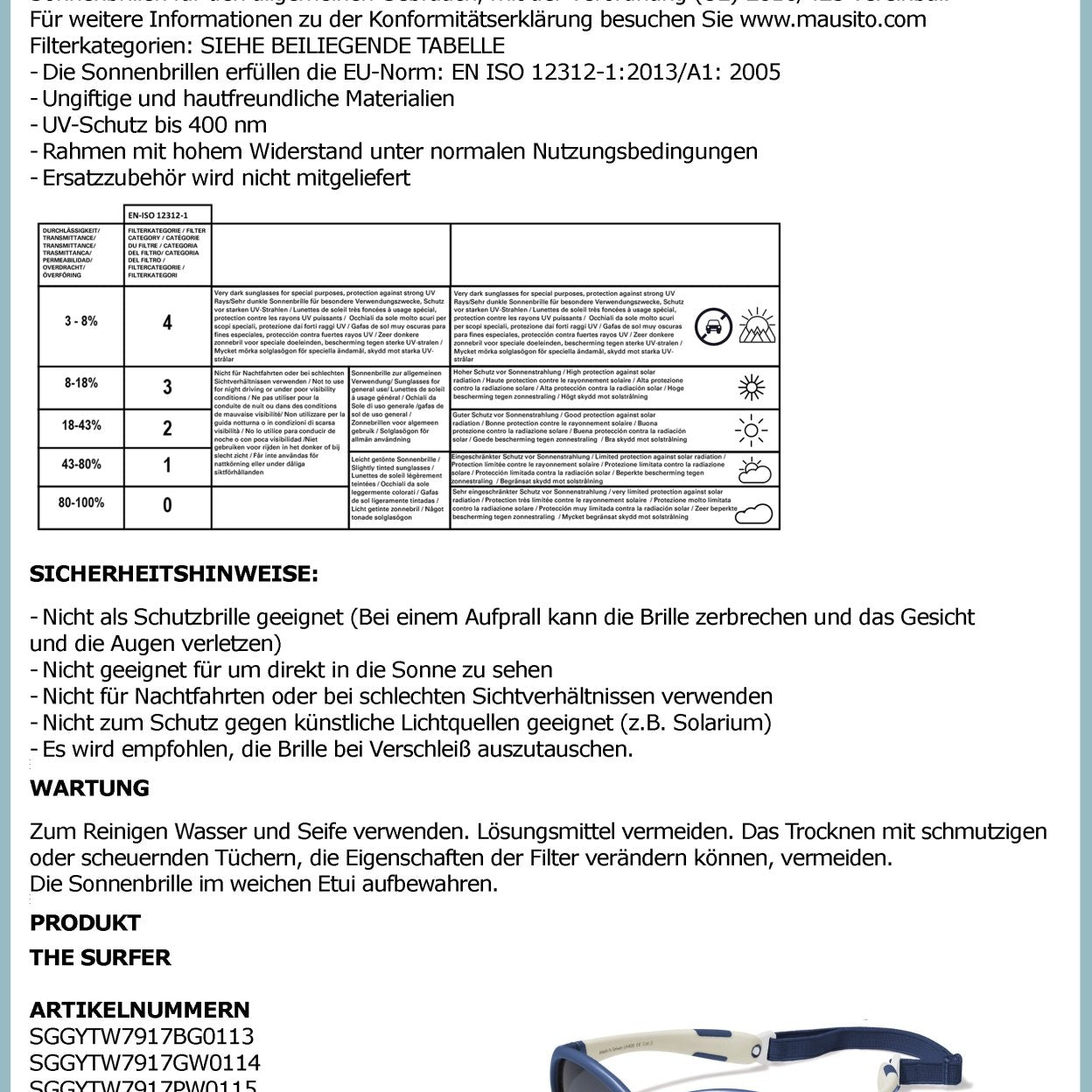 THE SURFER | 2 - 4 ans & 5 - 8 ans - MAUSITO - Kindersonnenbrillen für Jungen und Mädchen
