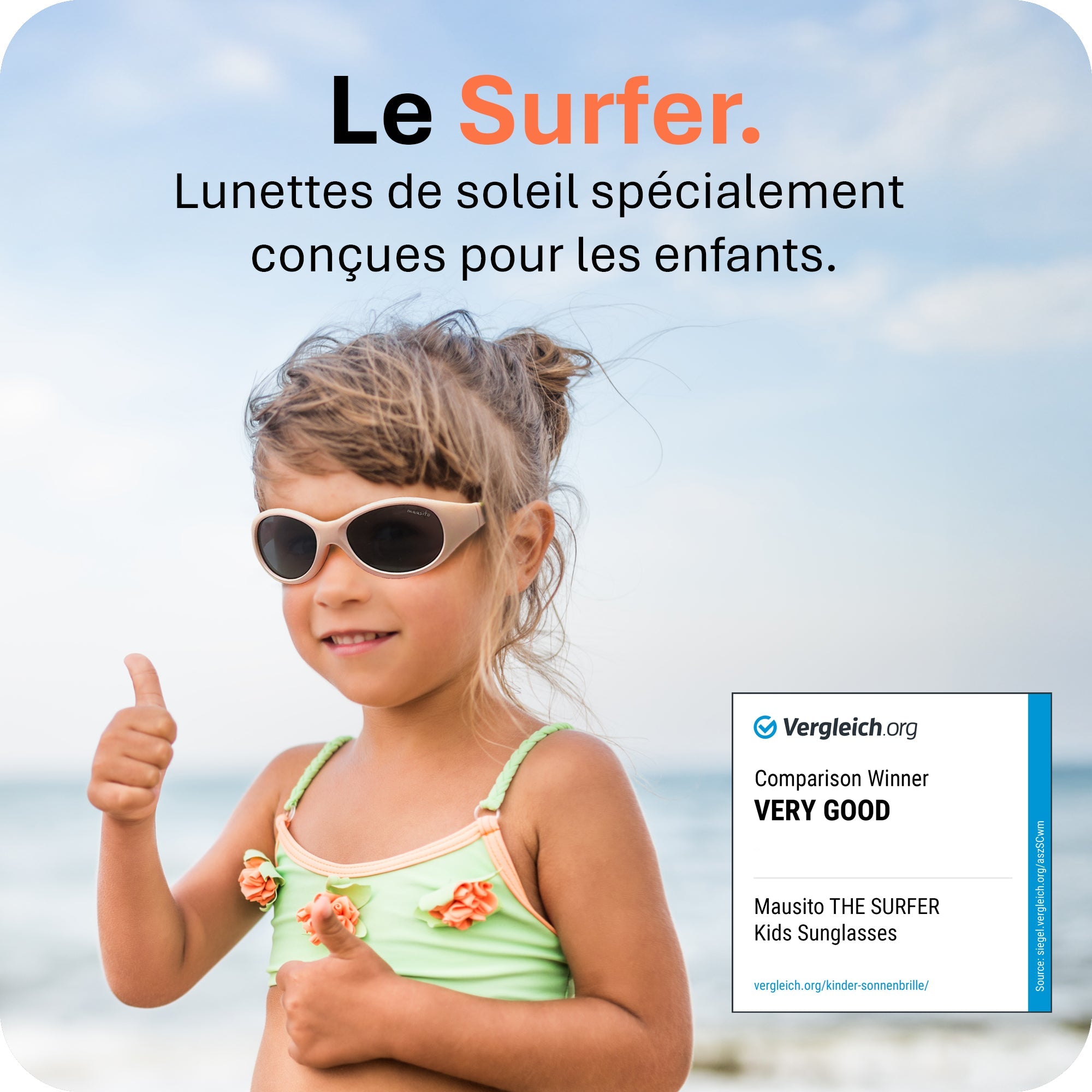 THE SURFER | 2 - 4 ans & 5 - 8 ans - MAUSITO - Kindersonnenbrillen für Jungen und Mädchen