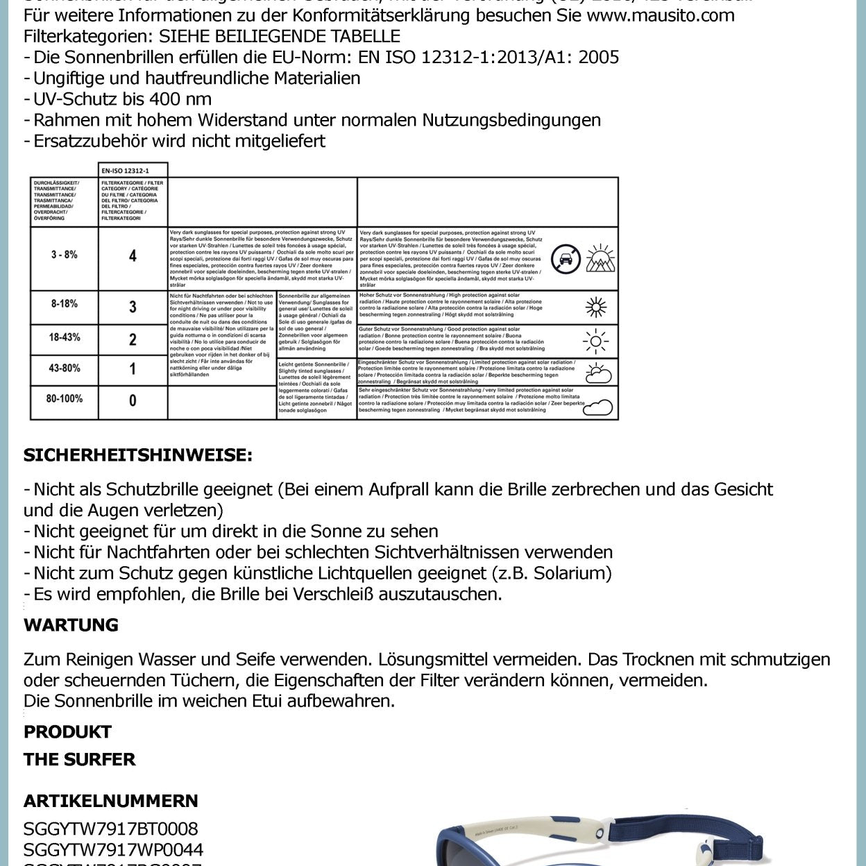 THE SURFER | 2 - 4 ans & 5 - 8 ans - MAUSITO - Kindersonnenbrillen für Jungen und Mädchen